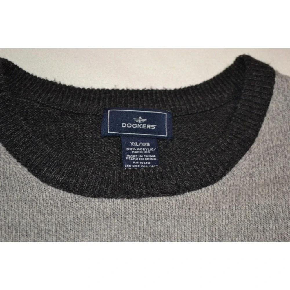 Vintage 90s Dockers Sweater Mens XXL Brown Cream Y2k Skater‎ Grunge Acrylic - Picture 3 of 7